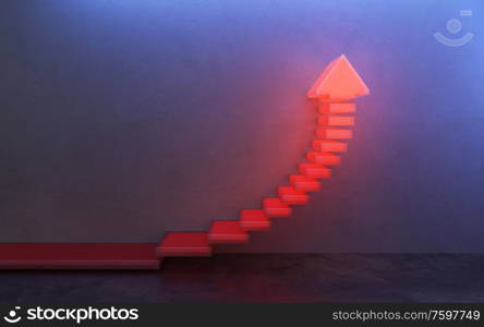 stairs going upward, 3d rendering
