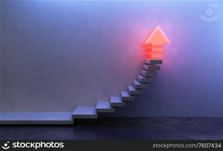stairs going upward, 3d rendering