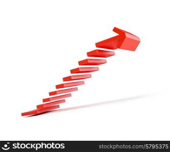 stairs going upward, isolated 3d render