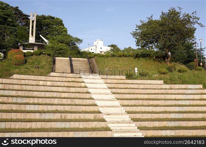 Stairs in park landscape