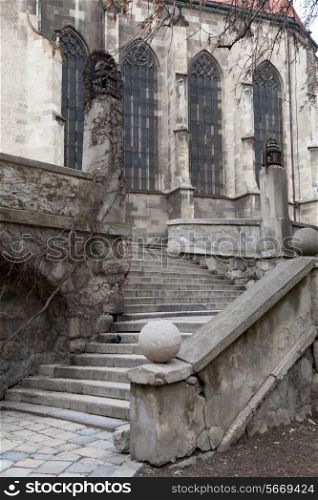 Stairs near the catholic cathedral in Bratislava, Slovakia&#xA;