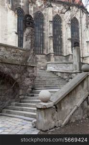 Stairs near the catholic cathedral in Bratislava, Slovakia&#xA;