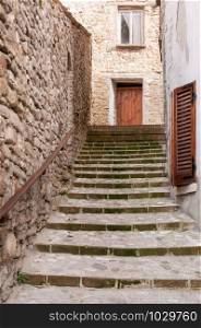 Stairs up in Sassocorvaro, a little town of the Montefeltro in the Marche region of Italy