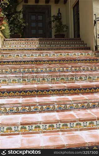 Stairs with Spanish trimmed tiles