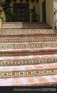 Stairs with Spanish trimmed tiles