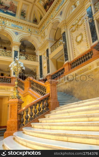 stairway. An interior of opera theatre. Lvov, Ukraine