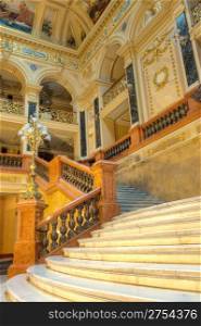 stairway. An interior of opera theatre. Lvov, Ukraine