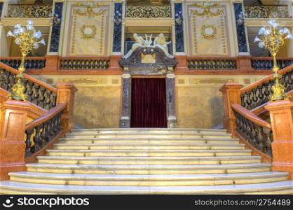 stairway. An interior of opera theatre. Lvov, Ukraine