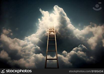 Stairway Leading Up To Heavenly Sky Toward The Light. Neural network AI generated art. Stairway Leading Up To Heavenly Sky Toward The Light. Neural network generated art