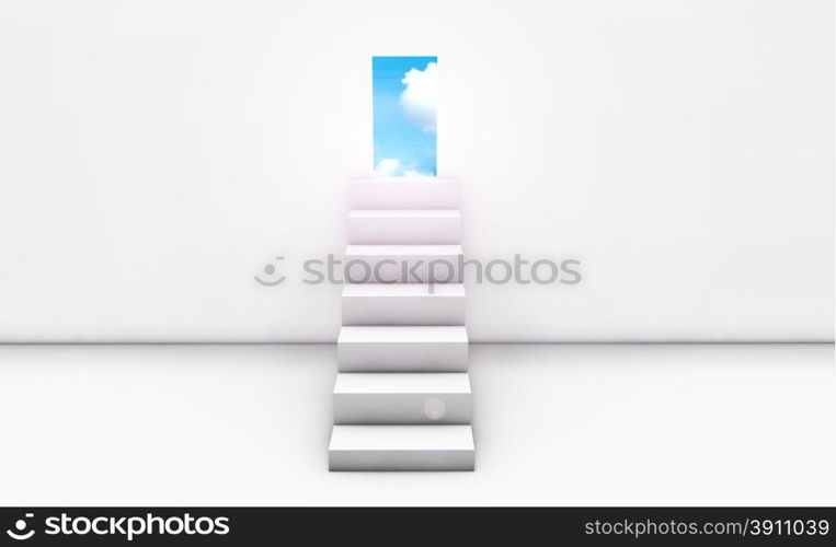 Stairway to Heaven in 3d Concept Background. Stairway to Heaven