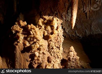Stalactites in the cave with beautiful nature decoration
