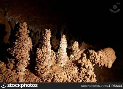 Stalactites in the cave with beautiful nature decoration