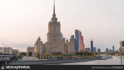 Stalin era tower building of Ukraine hotel