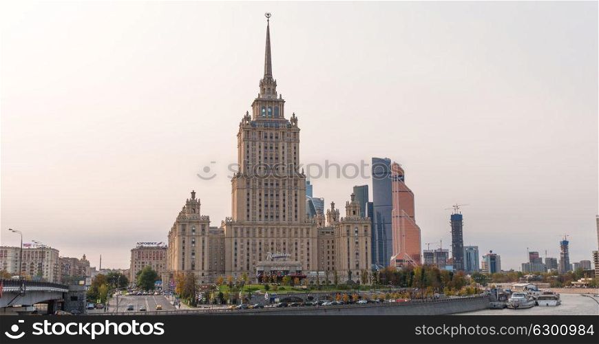 Stalin era tower building of Ukraine hotel