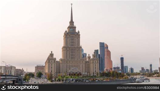 Stalin era tower building of Ukraine hotel