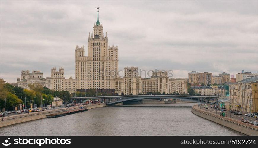 Stalin era tower building skyscraper on Kotelnicheskaya embankment