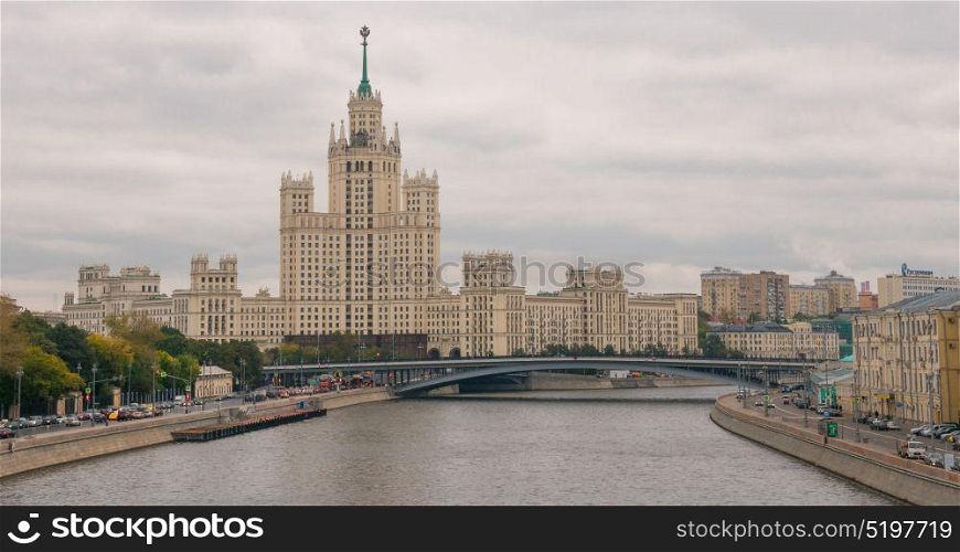 Stalin era tower building skyscraper on Kotelnicheskaya embankment