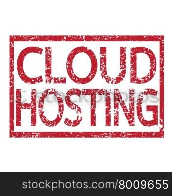 Stamp text CLOUD HOSTING