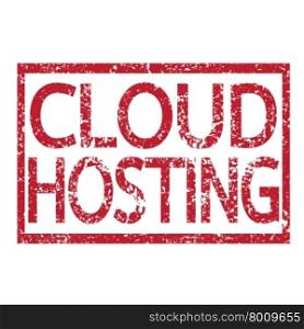 Stamp text CLOUD HOSTING