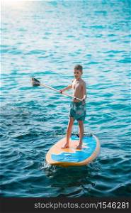 Stand Up Paddle Board at Sea. Stand Up Paddle Boarding