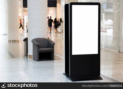 standing blank billboard inside mall. Resolution and high quality beautiful photo. standing blank billboard inside mall. High quality and resolution beautiful photo concept