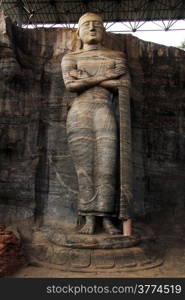 Standing Buddha in Gal Vihara in Polonnaruwa, Sri Lanka