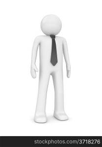 ""Standing man with tie (people at office series; 3d isolated character)""
