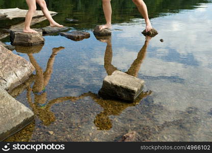 Standing on stepping stones