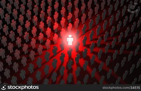 Standing Out from the Crowd. Conceptual illustration. Available in high-resolution and several sizes to fit the needs of your project. 3D illustration render