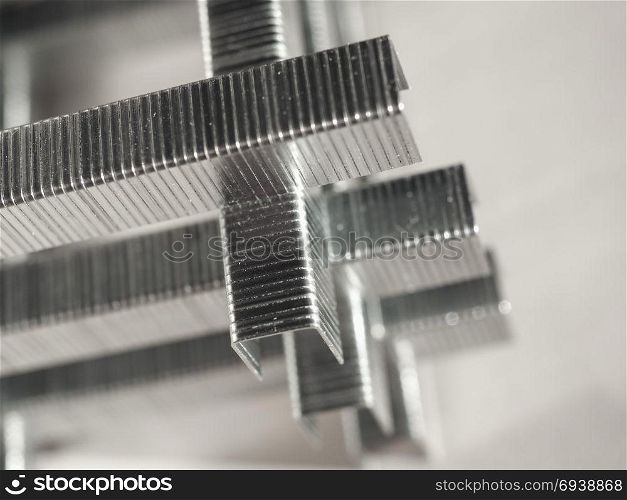 staples steel structure. model of a steel structure made with staples
