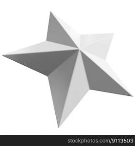 Star 3d - Christmas star - 5 point star isolated - 3d rendering