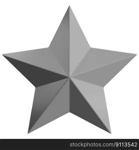 Star 3d - Christmas star - 5 point star isolated - 3d rendering