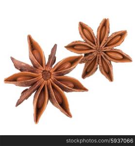 star anise spice isolated on white background closeup
