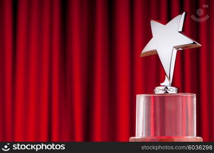 Star award against curtain background