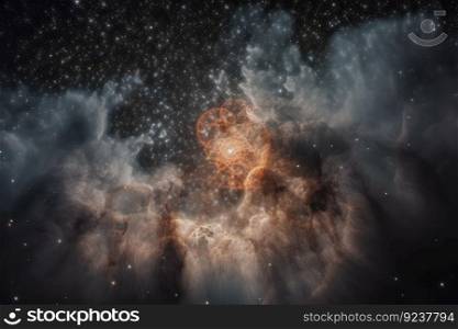 star being formed, with clouds of dust and gas swirling around it, created with generative ai. star being formed, with clouds of dust and gas swirling around it