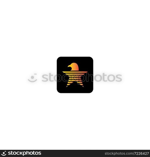 Star eagle head logo vector icon design