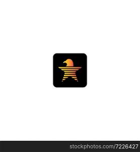 Star eagle head logo vector icon design
