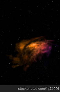 Star field in space a nebulae and a gas congestion. Elements of this image furnished by NASA . 3D rendering. Star field in space and a nebulae. 3D rendering