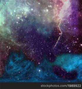 Star field in space a nebulae and a gas congestion. Elements of this image furnished by NASA .. Star field in space and a nebulae