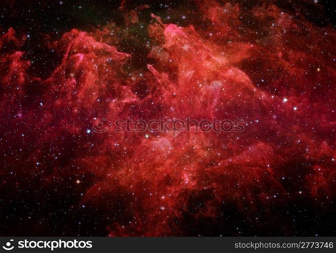 Star field in space, a nebulae and a gas congestion