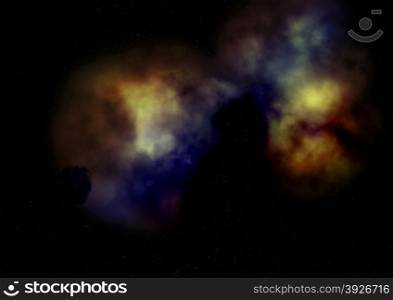 Star field in space a nebulae and a gas congestion. Elements of this image furnished by NASA.. Star field in space and a nebulae