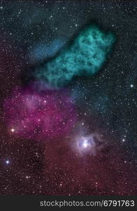 "Star field in space a nebulae and a gas congestion. "Elements of this image furnished by NASA"."