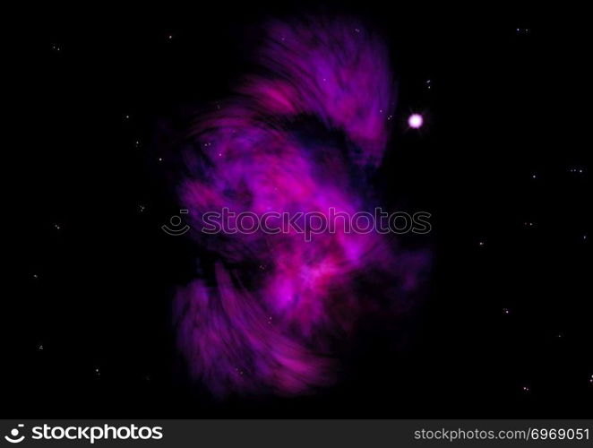 Star field in space a nebulae and a gas congestion.  Elements of this image furnished by NASA . 3D rendering. Star field in space and a nebulae. 3D rendering