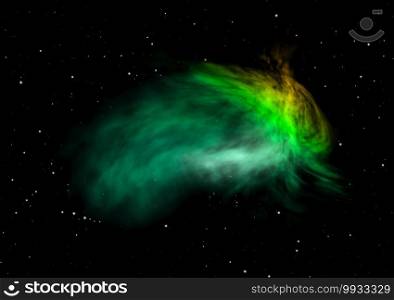 Star field in space a nebulae and a gas congestion.  Elements of this image furnished by NASA . 3D rendering. Star field in space and a nebulae. 3D rendering