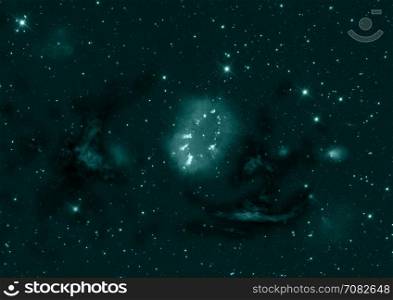 Star field in space and a nebulae. Star field in space a nebulae and a gas congestion. Elements of this image furnished by NASA .