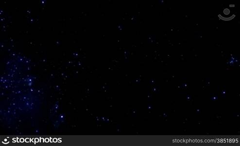 Star field with falling star, time lapse