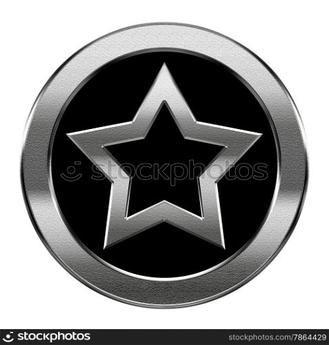 star icon silver, isolated on white background.