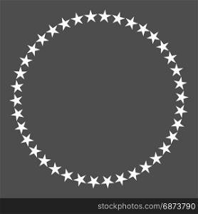 Star in circle shape. Starry border frame icon isolated on a dark black background.. Star in circle shape. Starry border frame icon isolated on a dark black background