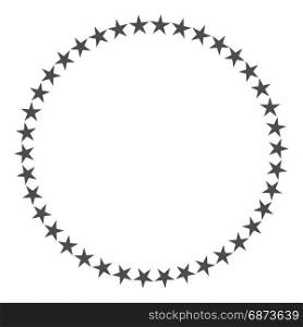 Star in circle shape. Starry border frame icon isolated on a white background.. Star in circle shape. Starry border frame icon isolated on a white background