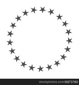 Star in circle shape. Starry border frame icon isolated on a white background.. Star in circle shape. Starry border frame icon isolated on a white background